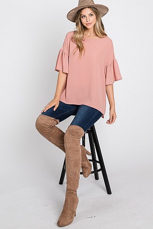 A Loose fit Bell Sleeve Blouse